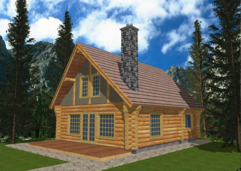 Cabin House Plan #039-00027 Elevation Photo