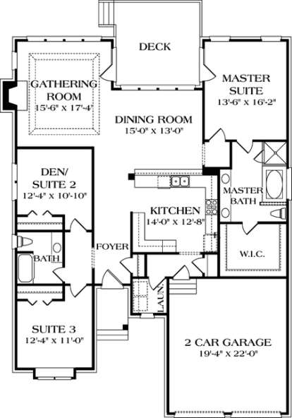 Floorplan 1 for House Plan #3323-00053