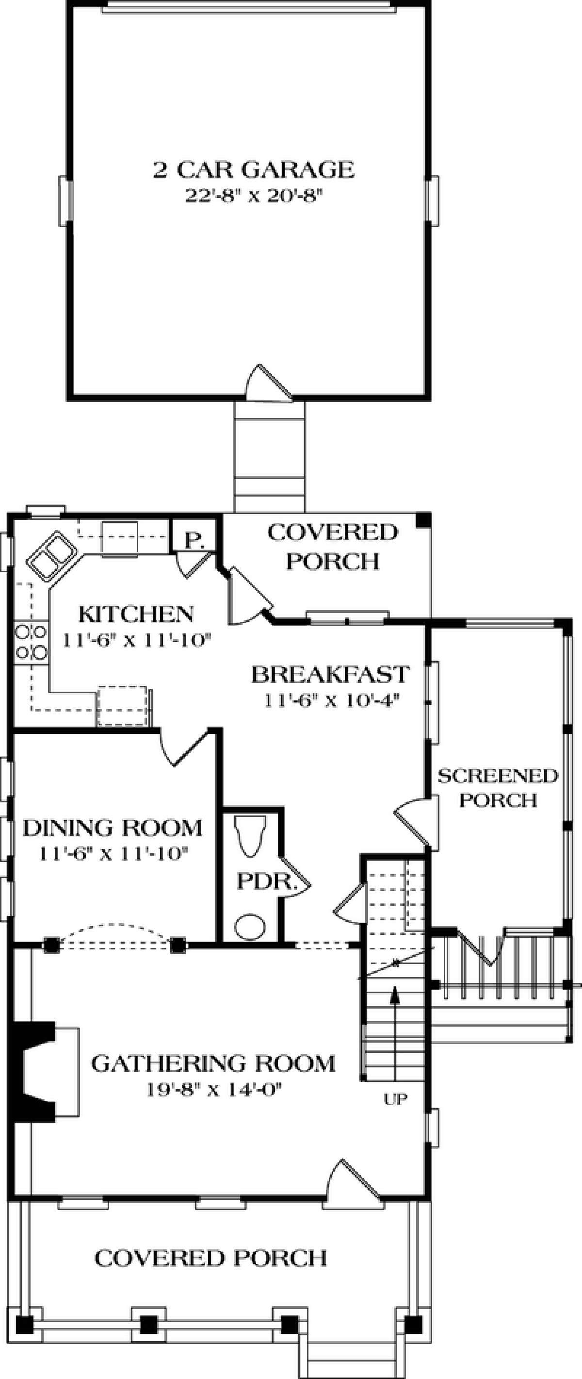 Floorplan 1 for House Plan #3323-00055