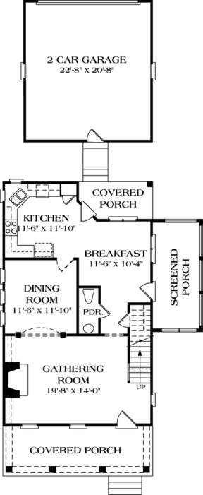 Floorplan 1 for House Plan #3323-00056