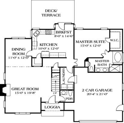 Floorplan 1 for House Plan #3323-00059