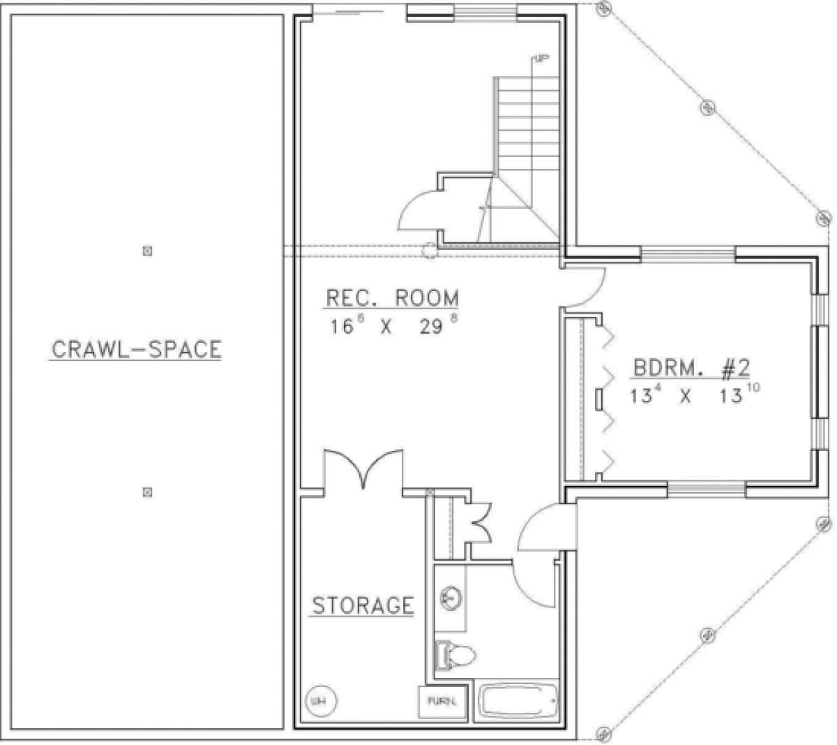 Basement Floor for House Plan #039-00028