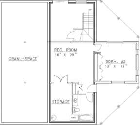 Basement Floor for House Plan #039-00028