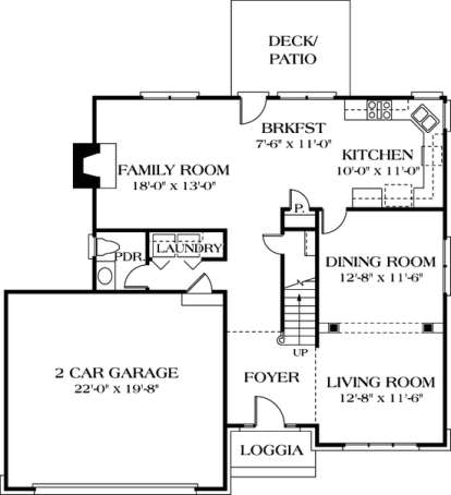 Floorplan 1 for House Plan #3323-00070