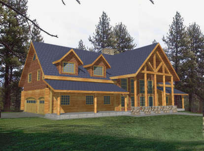 Log House Plan #039-00029 Elevation Photo