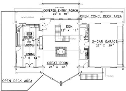 First Floor for House Plan #039-00029