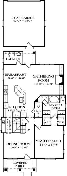 Floorplan 1 for House Plan #3323-00074