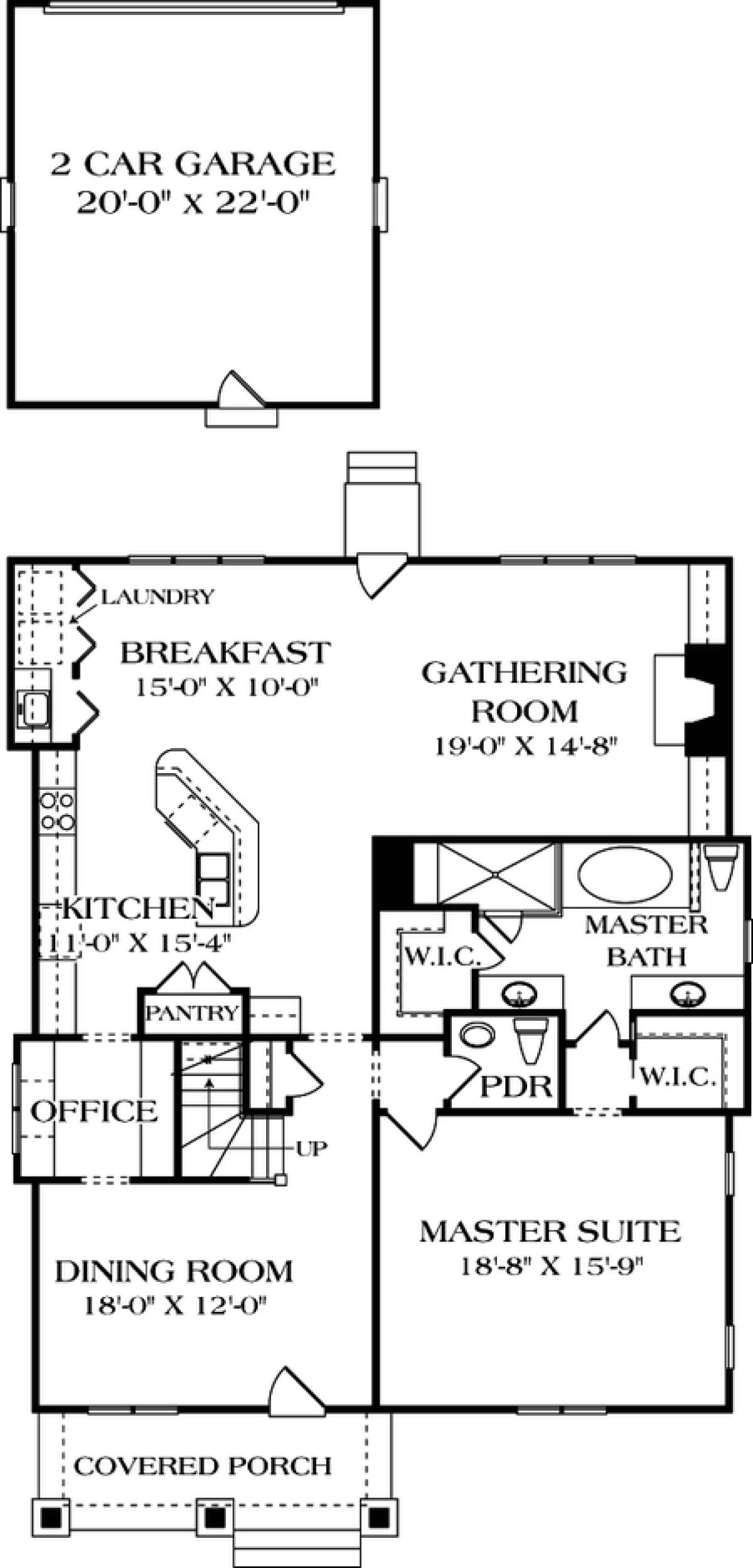 Floorplan 1 for House Plan #3323-00075