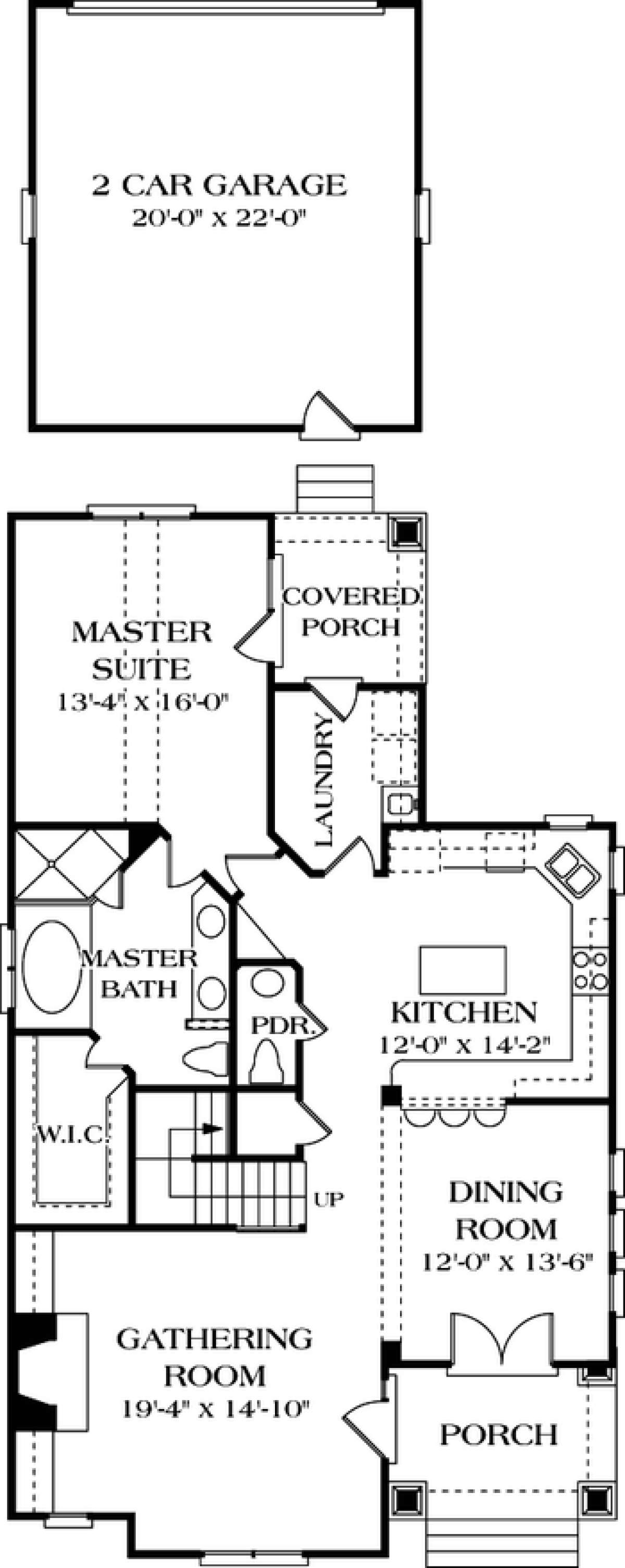 Floorplan 1 for House Plan #3323-00076
