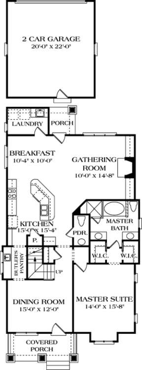 Floorplan 1 for House Plan #3323-00077