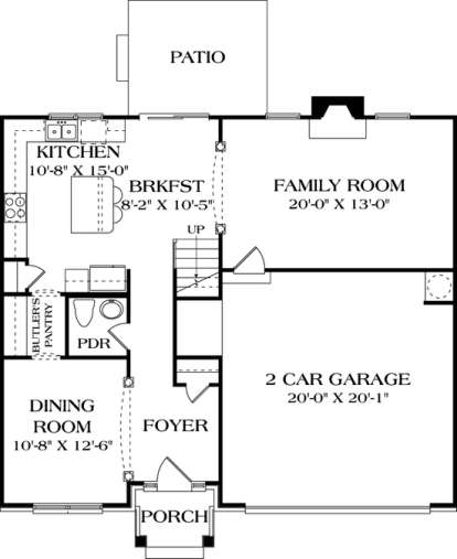 Floorplan 1 for House Plan #3323-00078