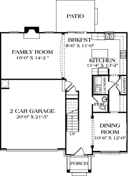 Floorplan 1 for House Plan #3323-00083
