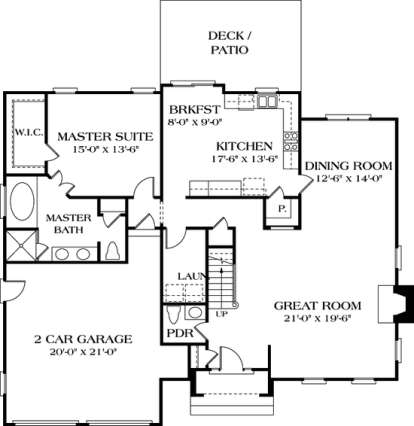 Floorplan 1 for House Plan #3323-00084