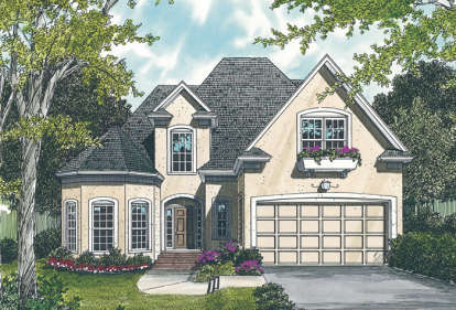 European House Plan #3323-00087 Elevation Photo