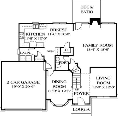 Floorplan 1 for House Plan #3323-00091