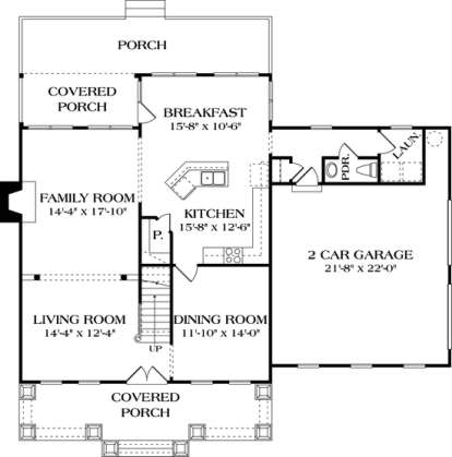 Floorplan 1 for House Plan #3323-00098