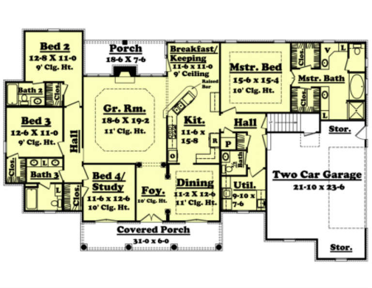House Plan House Plan #1258 Drawing 1