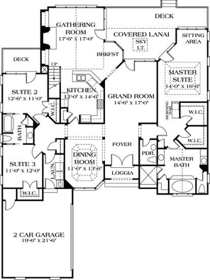 Floorplan 1 for House Plan #3323-00112