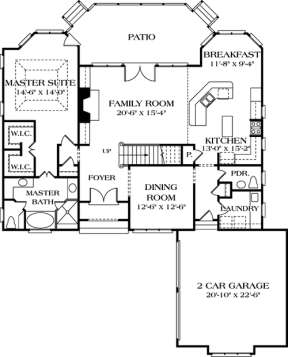 Floorplan 1 for House Plan #3323-00115