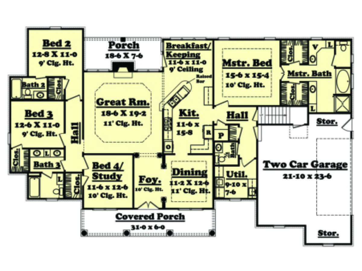 Main Floor for House Plan #041-00022