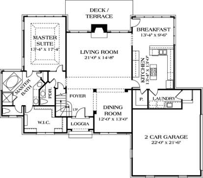 Floorplan 1 for House Plan #3323-00124