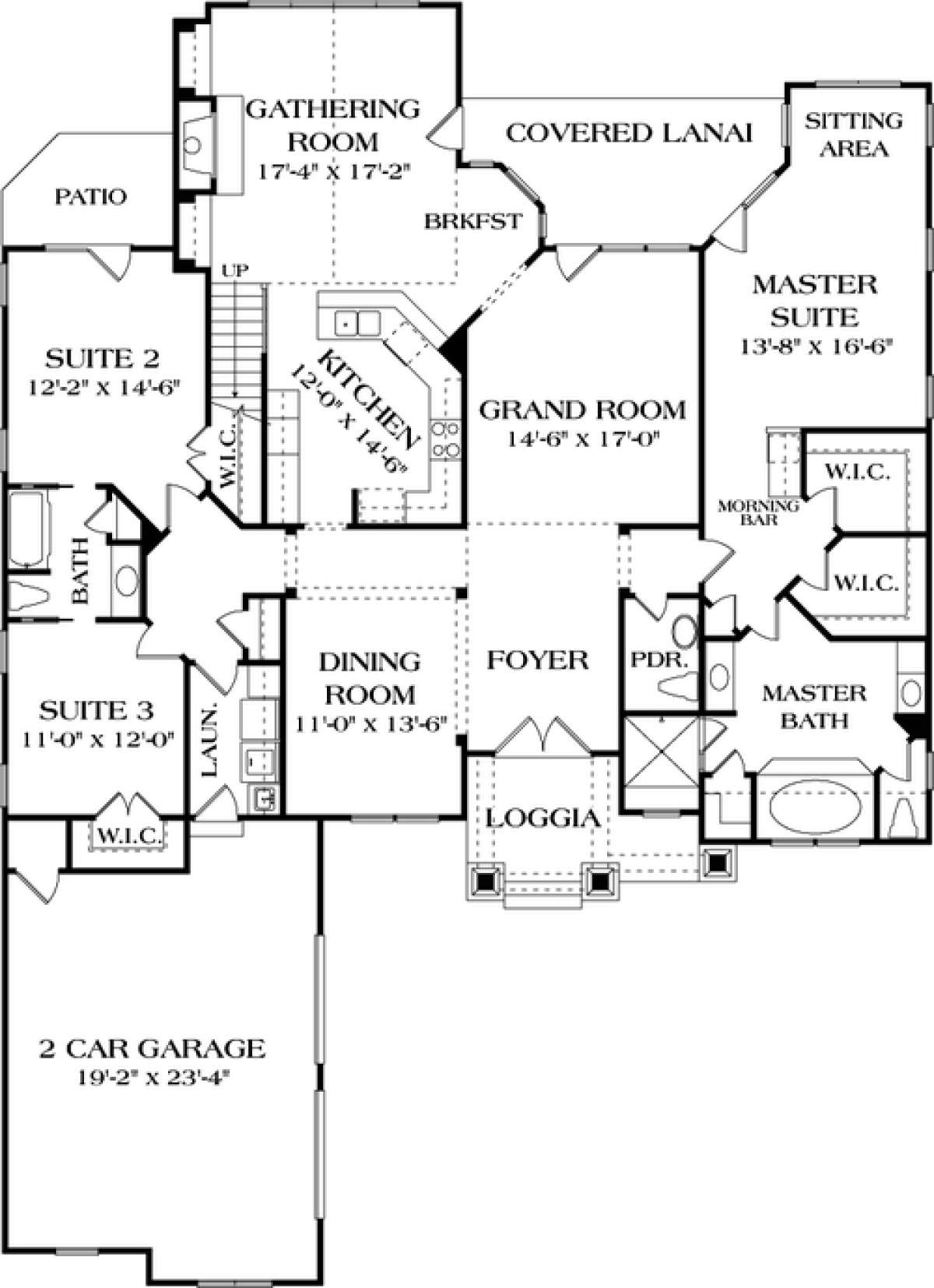 Floorplan 1 for House Plan #3323-00130