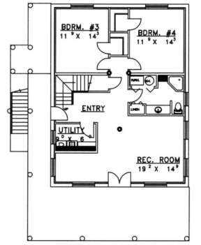 Basement Floor for House Plan #039-00031