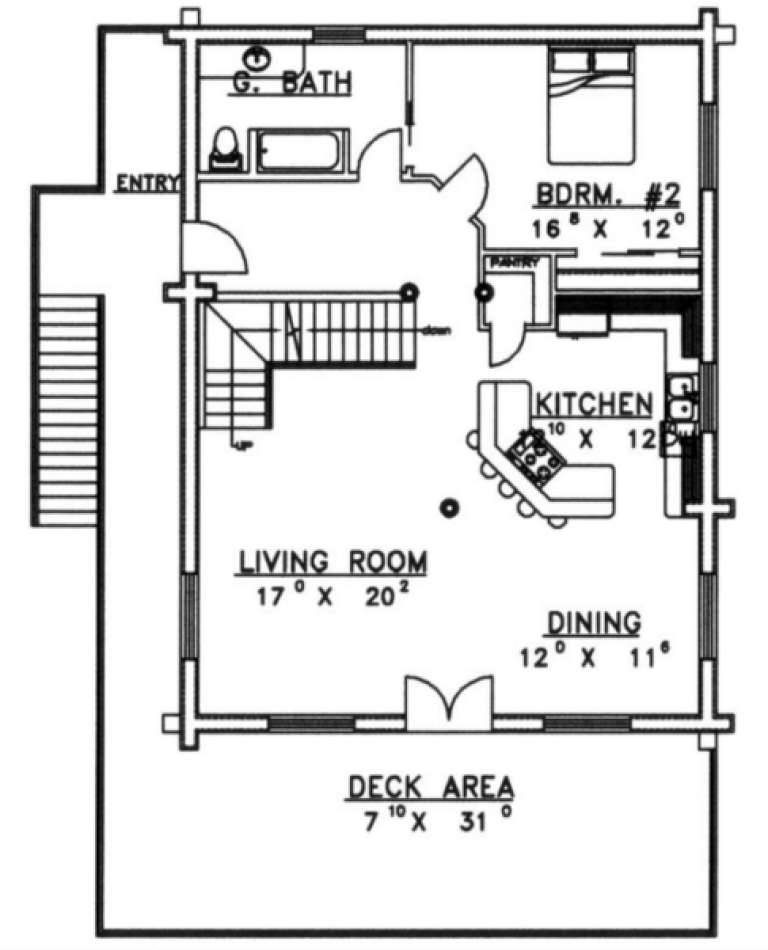 House Plan House Plan #1260 Drawing 2