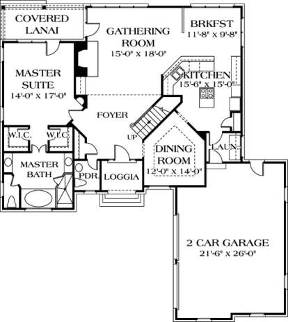 Floorplan 1 for House Plan #3323-00131