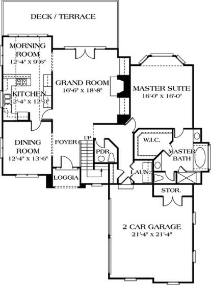 Floorplan 1 for House Plan #3323-00134