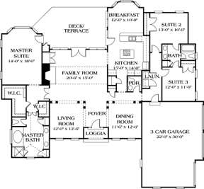 Floorplan 1 for House Plan #3323-00135