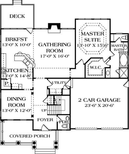 Floorplan 1 for House Plan #3323-00136