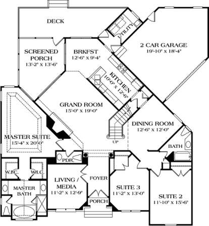 Floorplan 1 for House Plan #3323-00137