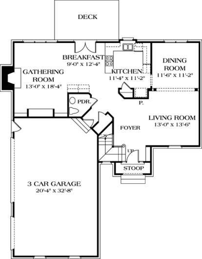 Floorplan 1 for House Plan #3323-00138