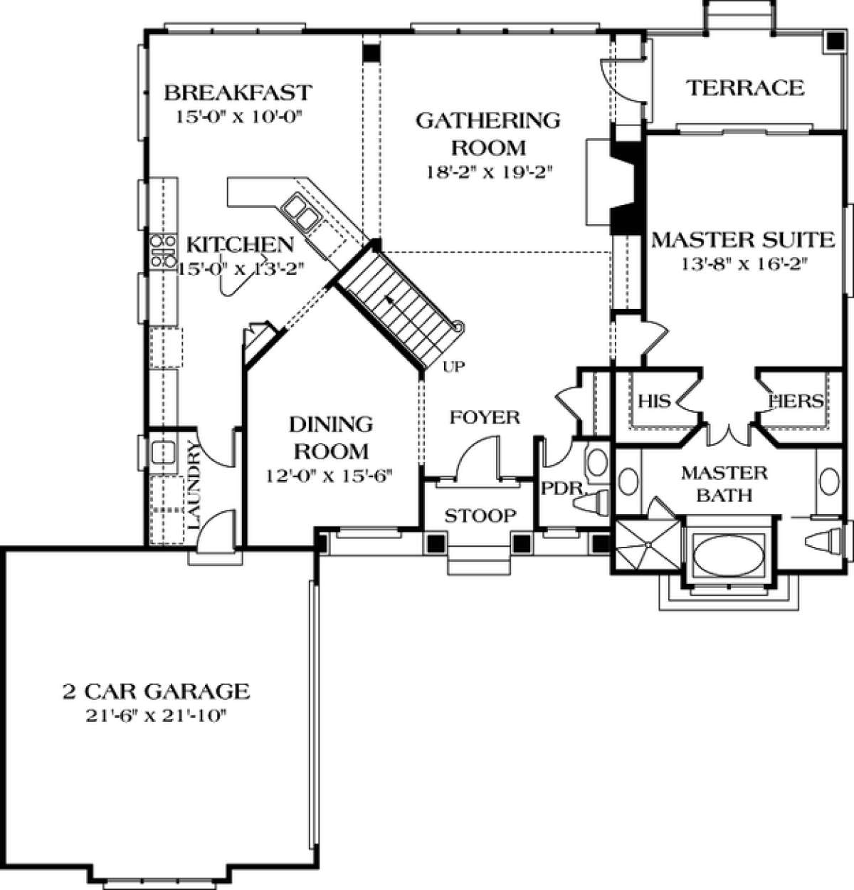Floorplan 1 for House Plan #3323-00140