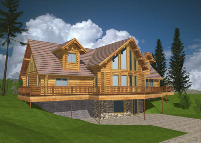 Lake Front House Plan #039-00032 Elevation Photo