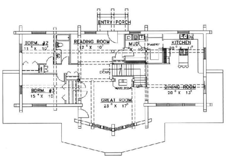 House Plan House Plan #1261 Drawing 1
