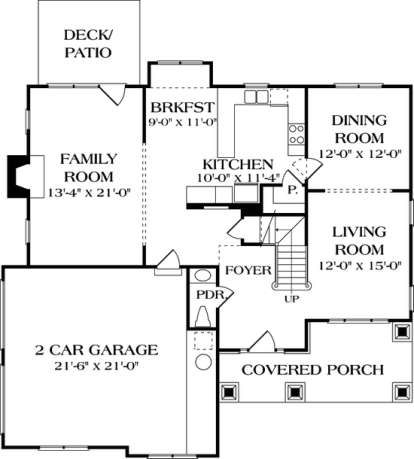 Floorplan 1 for House Plan #3323-00150