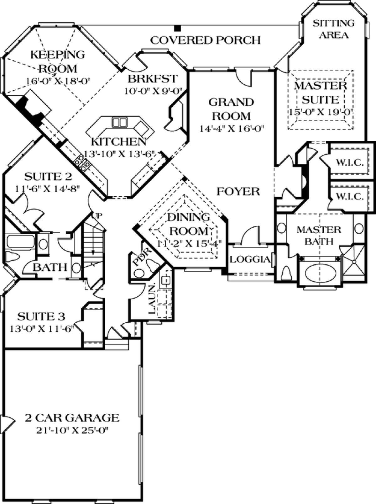 Floorplan 1 for House Plan #3323-00152