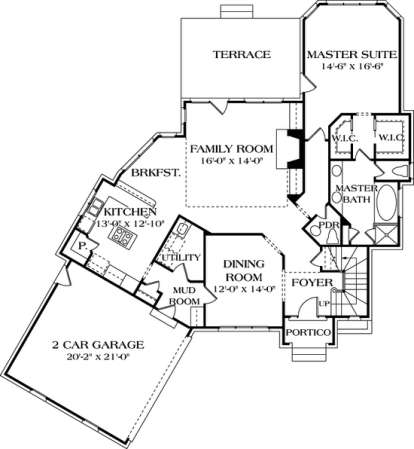 Floorplan 1 for House Plan #3323-00154