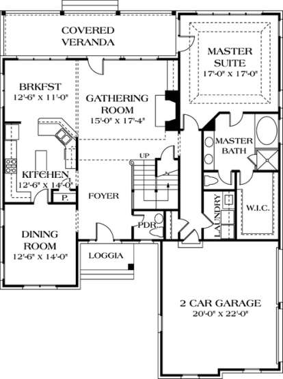 Floorplan 1 for House Plan #3323-00155