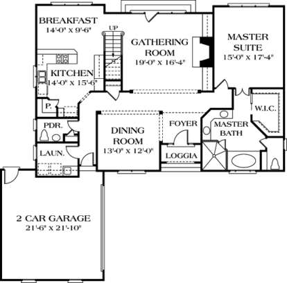 Floorplan 1 for House Plan #3323-00156