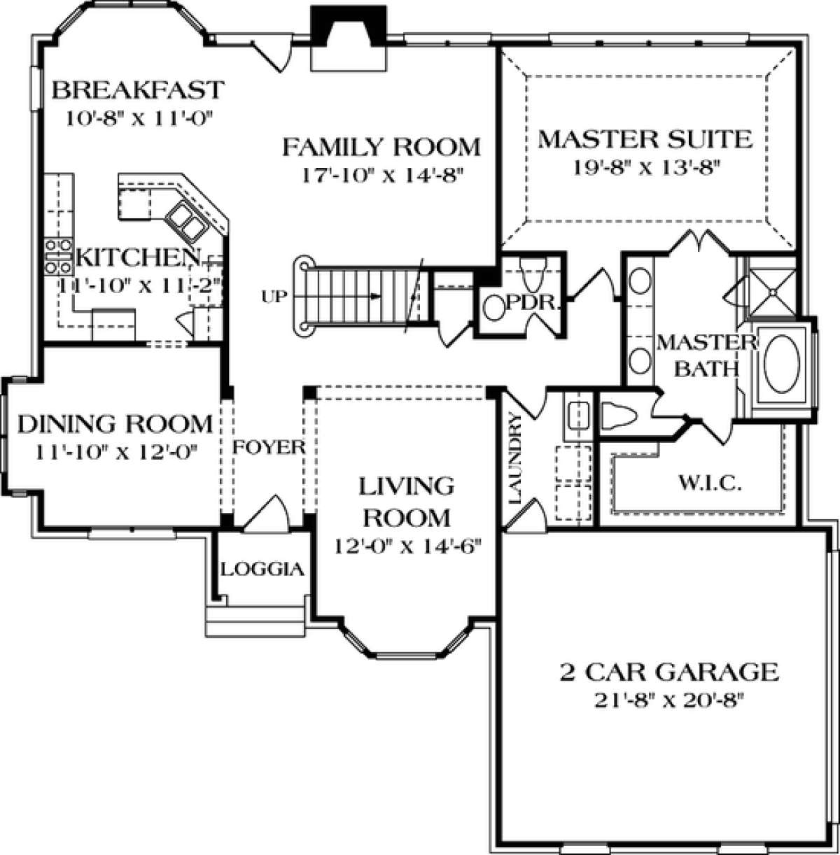 Floorplan 1 for House Plan #3323-00157