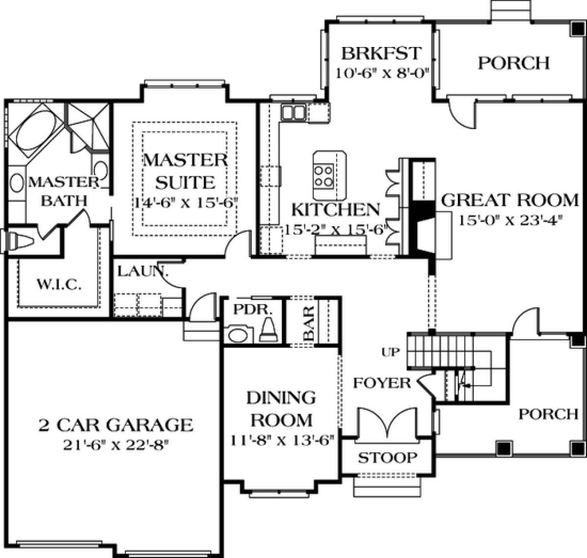 Floorplan 1 for House Plan #3323-00160