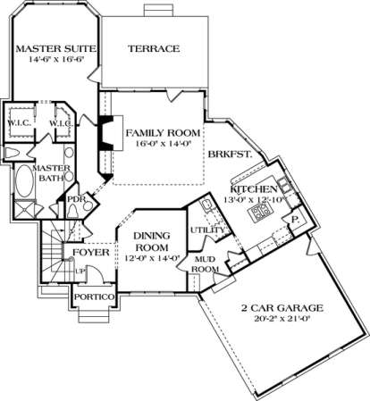 Floorplan 1 for House Plan #3323-00162
