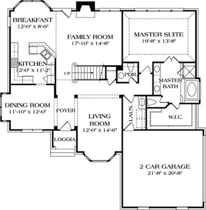 Floorplan 1 for House Plan #3323-00167