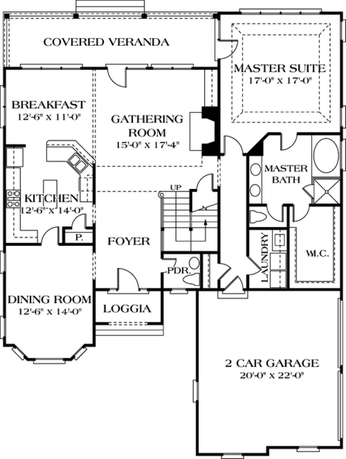 Floorplan 1 for House Plan #3323-00168