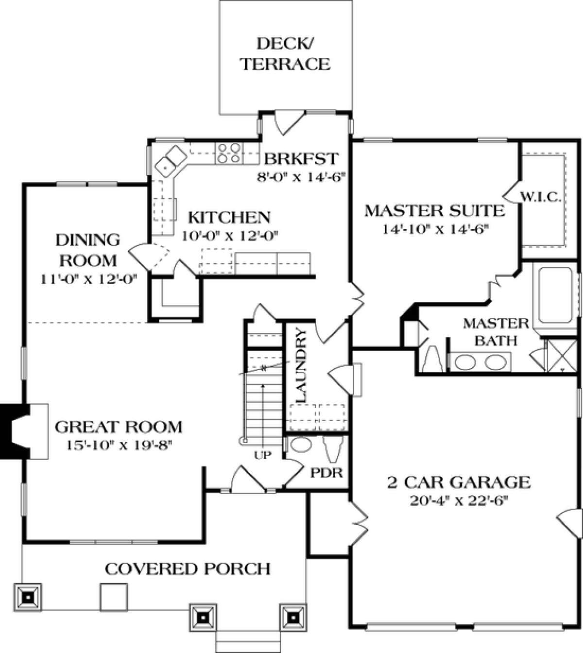 Floorplan 1 for House Plan #3323-00169