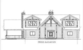 Log House Plan #039-00035 Elevation Photo