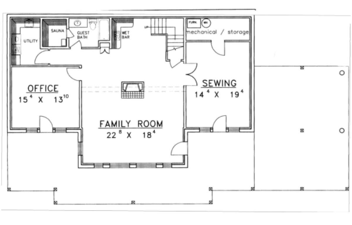 Basement Floor for House Plan #039-00035